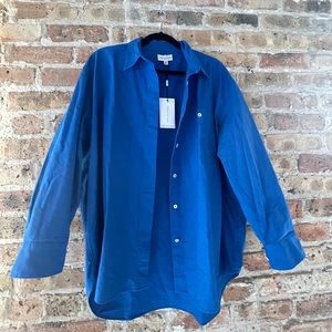 Something Navy Oversized Button Up Shirt